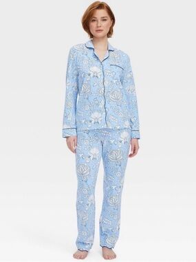 NWT Roller Rabbit x Target blue vines long sleeve and pants pajamas set